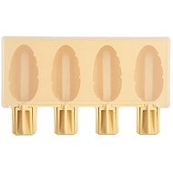 ORION Popsicle mould with lid × 4 + Wooden sticks yellow silicone/PP - Ice Pop Mould