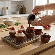 Orion Silicone Cupcake Mould Muffins 6 pcs brown - Cookie-Cutter