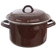 Orion Enamel Casserole BROWN Lem 3,2 l+ lid - Casserole Pot