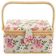 ORION Sewing case wood/polyester 24x18 cm FLOWER - Sewing Machine Accessory