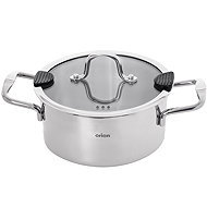 ORION Stainless steel casserole VENICE 1,2 l lid glass - Casserole Pot