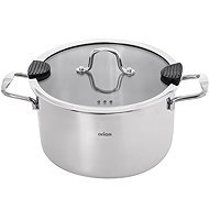 ORION Stainless steel casserole VENICE 6,2 l lid glass - Casserole Pot