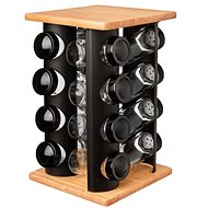 Orion Glass/plastic basket 16 pcs + stand wood/metal BLACK - Spice Shaker