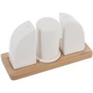 ORION WHITELINE Seasoning set porcelain/bamboo - Spice Container Set