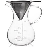 Kettle with Strainer Glass/Stainless-steel 0.75l with Measuring Marks - Drip Coffee Maker