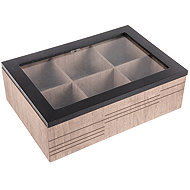 ORION LINE Tea bag case 24 × 16,5 × 7,5 cm wood/glass - Tea Storage Box