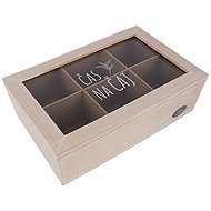 ORION Tea bag case natural wood/glass - Tea Storage Box