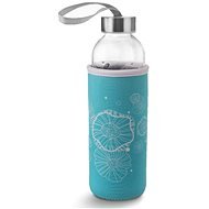 ORION Flasche Glas/Metallverschluss 0,54 l mit Thermohülse BLÜTE - Trinkflasche