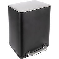 ORION Exclusive BLACK Waste basket 6 L with pedal stainless steel/UH - Rubbish Bin