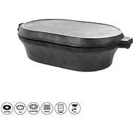 ORION Cast Iron Baking Pan 28x16x7,5cm Lid - Roasting Pan