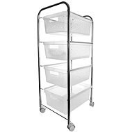 Orion UH/Chrome Shelf, 4 Storeys on Wheels - Shelving Unit