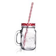 Orion Glass with lid and straw 0,45 l STRAW dot - Glass
