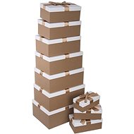 Paper Gift Box Gold/White 10 pcs - Storage Box