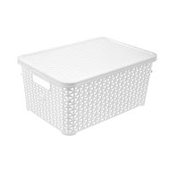 ORION Plastový box s víkem RATAN 10 l bílý - Úložný box