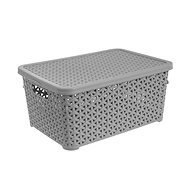 ORION Plastový box s víkem RATAN 10 l šedý - Úložný box