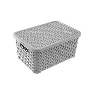 ORION Plastový box s víkem RATAN 6 l šedý - Úložný box