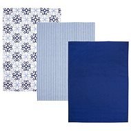 Kitchen Towel. Cotton BLUE SHAPES 3 pcs - Dish Cloths