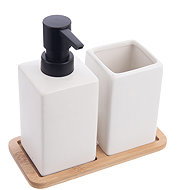 ORION Bathroom set dolomite/bamboo 2 + 1 white - Bathroom Accessory Set