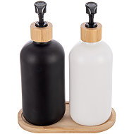 ORION Bathroom set glass/bamboo 2 + 1 - Bathroom Accessory Set