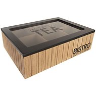ORION Bistro Tea bag case, wood/glass - Tea Storage Box