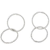 Oriental silver earrings puzzles, two rings - Earrings