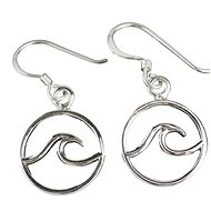 Oriental silver dangle earrings, Wave, 20 mm - Earrings
