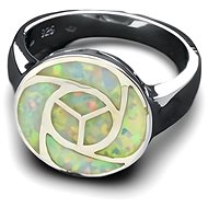 ORIENTAL Silver ring Element - air, synthetic opal white, size 56 - Ring