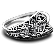 ORIENTAL Stříbrný prsten tepaný, spirálky - Ring