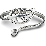 ORIENTAL Silver leaf ring, open, size 56 - Ring