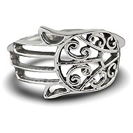 ORIENTAL Silver ring Hamsa large, size 56 - Ring