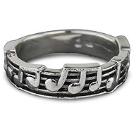 ORIENTAL Silver ring Notes, size 59 - Ring