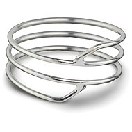 ORIENTAL Silver ring Triple row, thin, size 49 - Ring