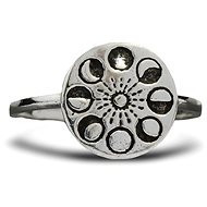 ORIENTAL Silver moon phase ring, size 57 - Ring
