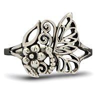 ORIENTAL Silver ring Butterfly with flower, size 51 - Ring