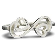 ORIENTAL Silver ring Infinity with hearts, size 59 - Ring