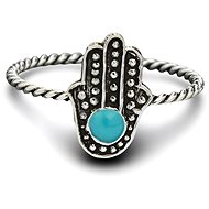 ORIENTAL Silver braided ring, Hamsa, size 59 - Ring