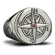 ORIENTAL Silver Compass Ring, size 61 - Ring