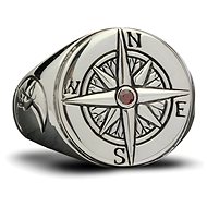 ORIENTAL Silver Compass Ring, size 67 - Ring