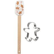 ORION Silicone/wood squeegee + gingerbread man cutter - Scraper