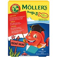 Möller's Omega 3 Jelly Fish 45 pcs, raspberry - Omega 3