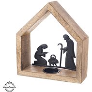 ORION Candle holder MANGO Bethlehem canopy, wood/metal - Candlestick