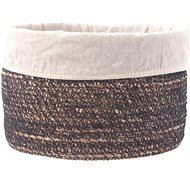 ORION Basket diameter 18 cm cream, water hyacinth + textile - Bread Basket