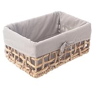 ORION Basket 31 × 21 × 14,5 cm grey, water hyacinth + textile - Bread Basket