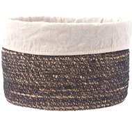 ORION Basket diameter 22 cm cream, water hyacinth + textile - Bread Basket