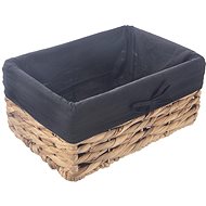 ORION Basket 31 × 21 × 14,5 cm black, water hyacinth + textile - Bread Basket
