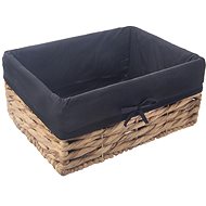 ORION Basket 36 × 26 × 16,5 cm black, water hyacinth + textile - Bread Basket