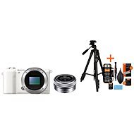 Sony Alpha A5100 fehér + 16-50 mm-es objektív + Rollei Photo Starter Kit 2 - Digitális fényképezőgép