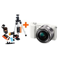 Sony Alpha A5100, White + 16-50mm Lens + Rollei Starter Kit - Digital Camera