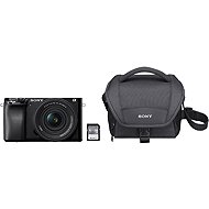 Sony Alpha A6100 black + E PZ 16-50 mm f/3.5-5.6 II + SONY SF-E64A + Sony LCS-U11 - Set