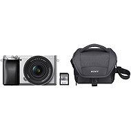 Sony Alpha A6100 silver + E PZ 16-50 mm f/3.5-5.6 II + SONY SF-E64A + Sony LCS-U11 - Set